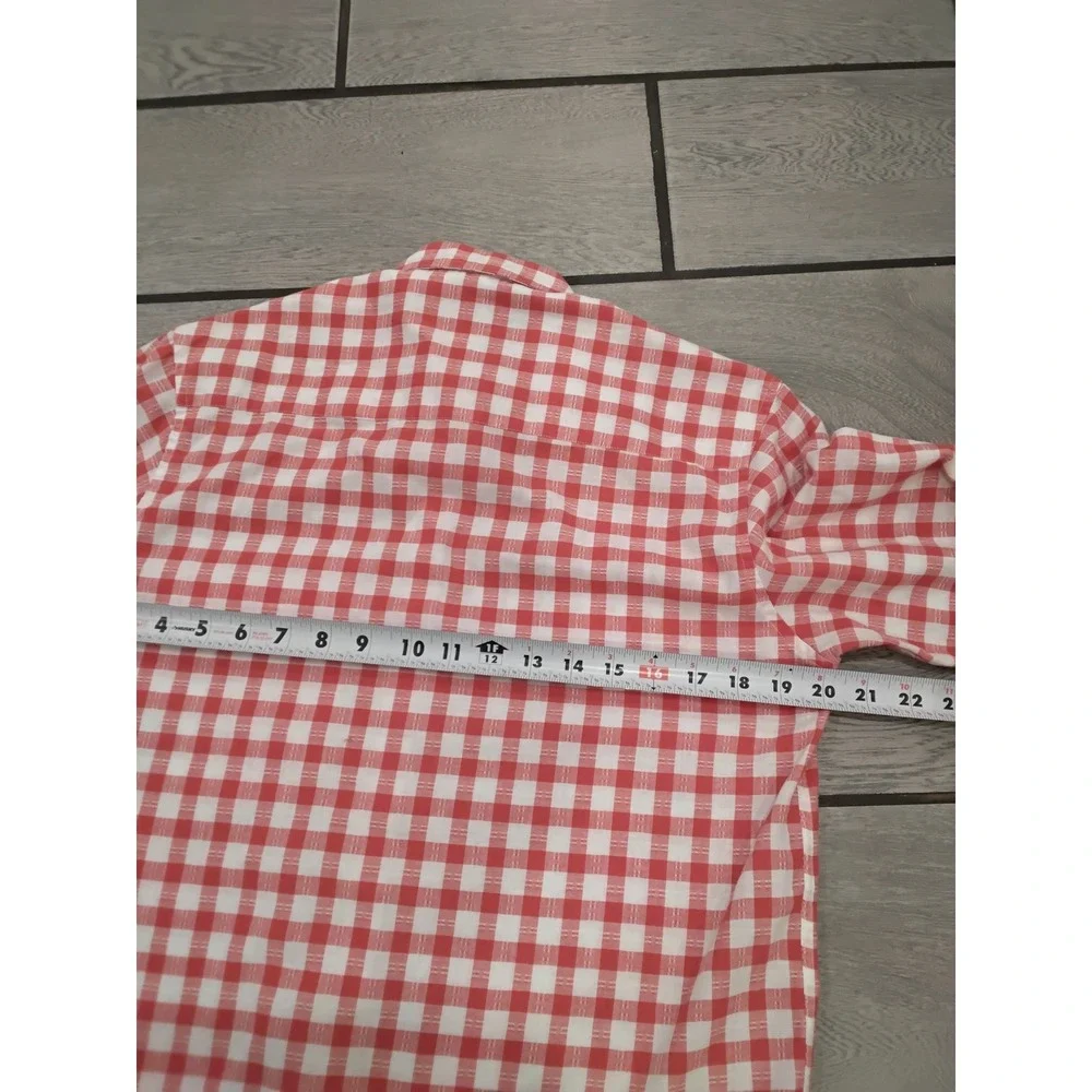 John Henry Kids Boys Red White Gingham Check Button‎ Down Shirt Long Sleeve-6